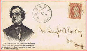 1860 Presidential Campaign Cover – Southern Democratic Party. image