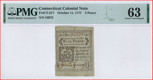 Connecticut Currency: Rare Complete, Matching-Number Set. image